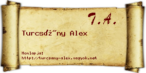 Turcsány Alex névjegykártya